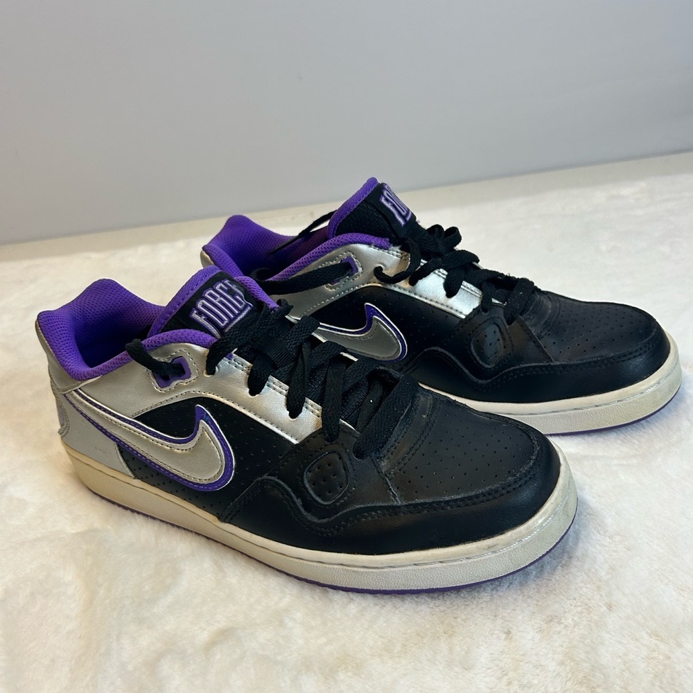 Nike Force Low Women’s 8 Black Silver Purple Sneakers Y2K